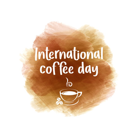 1 October International coffee day vector. World Coffee day vector illustration.のイラスト素材