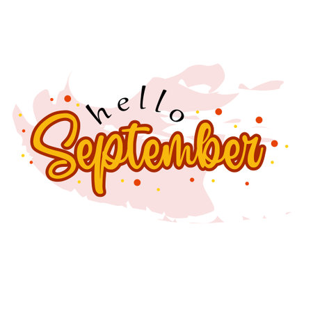 Hello September vector. Hello september with autumn vibe vector.のイラスト素材