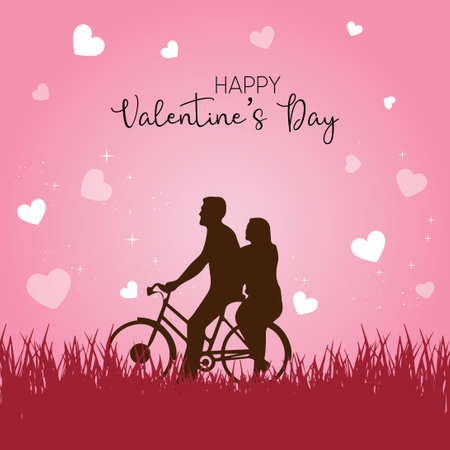 Valentine's Day background greeting card poster banner with romantic hearts pink element Free Vectorのイラスト素材