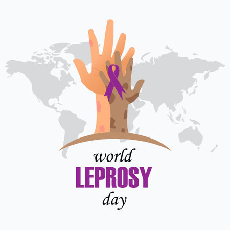 World Leprosy Day vector illustration. World Leprosy day with hand vector.のイラスト素材