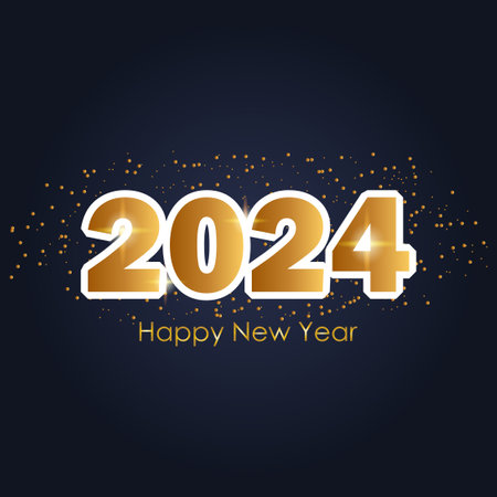 Greeting Card 2024 Happy New Year.のイラスト素材
