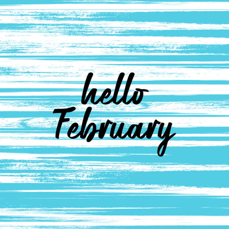 Hello February vector. Welcome February vector.のイラスト素材