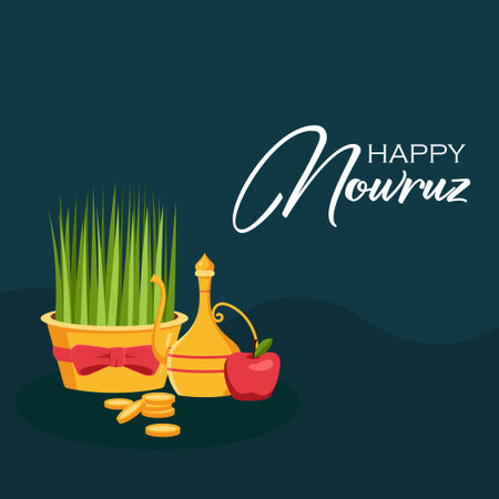 Happy Nowruz vector. Nowruz  is the Iranian or Persian New Year.のイラスト素材