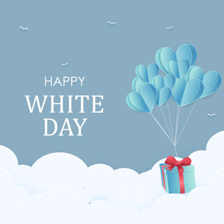 Happy White Day Vector. White Day vector illustration.のイラスト素材