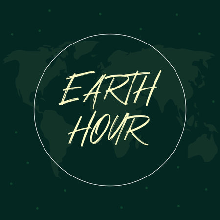 Earth Hour Vector Illustration. Earth Hour Day. Earth Hour turn off the lamp.のイラスト素材