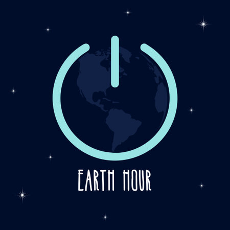Earth Hour Vector Illustration. Earth Hour Day. Earth Hour turn off the lamp.のイラスト素材