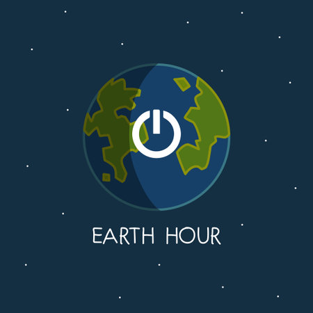 Earth Hour Vector Illustration. Earth Hour Day. Earth Hour turn off the lamp.のイラスト素材
