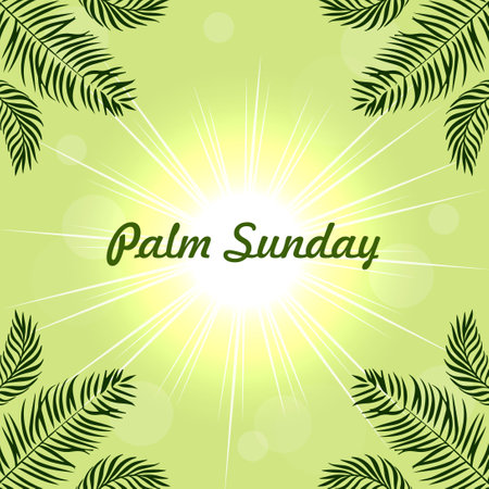 Palm Sunday Background. Palm Sunday vector. Palm Sunday card. Holy Week vector.のイラスト素材