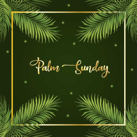 Palm Sunday Background. Palm Sunday vector. Palm Sunday card. Holy Week vector.のイラスト素材