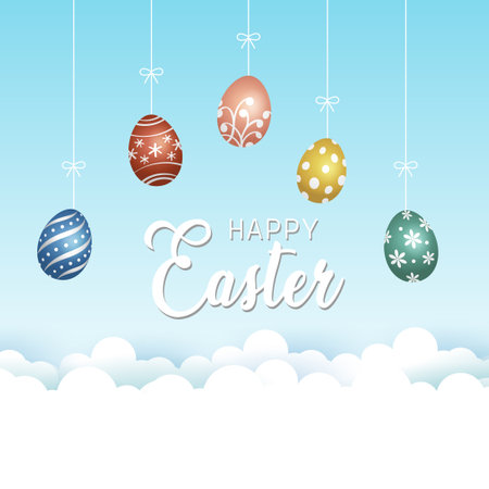 Happy Easter. Cute Easter Bunny Ears Background. Happy Easter Vector illustration.のイラスト素材
