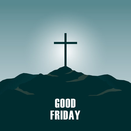 Good Friday with Cross vector. Good Friday Vector Illustration.のイラスト素材