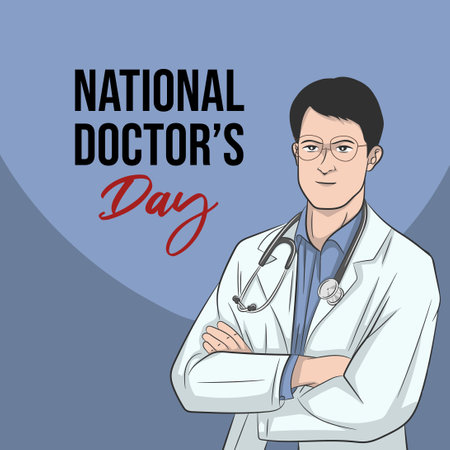 National doctors day. World doctors day template. National Doctor's Day vector.のイラスト素材