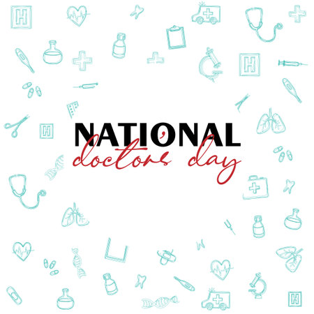 National doctors day. World doctors day template. National Doctor's Day vector.のイラスト素材