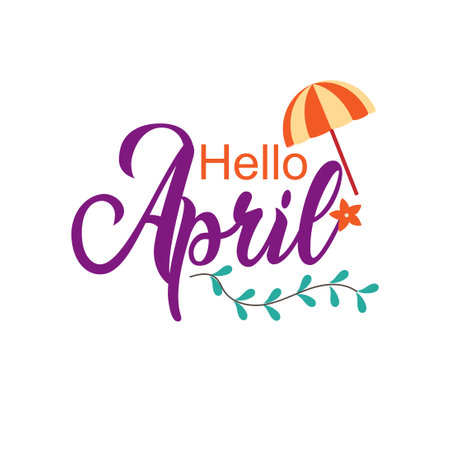 Hello April. welcome april. hello spring. April vector illustration.のイラスト素材