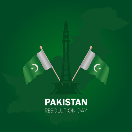 Pakistan resolution day vector lllustration. 23 march happy pakistan day. Pakistan Day vector.のイラスト素材