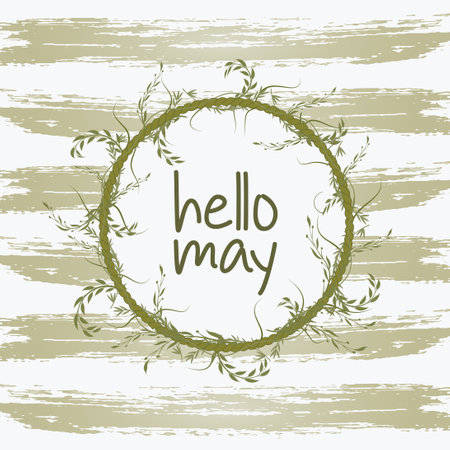 Hello May. Welcome may. May word. Spring month. MAY month vector with flower.のイラスト素材