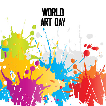 World Art Day. Art Day vector. International Art Day. Colorful Day vector.のイラスト素材
