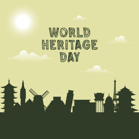 World Heritage Day background. World Heritage Poster.のイラスト素材