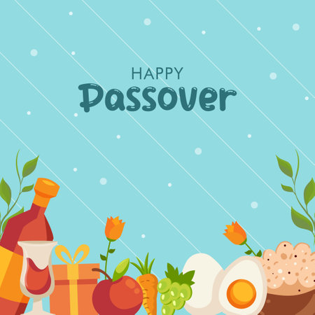 Jewish holiday Passover banner design. Happy Passover vector. Happy easter.のイラスト素材