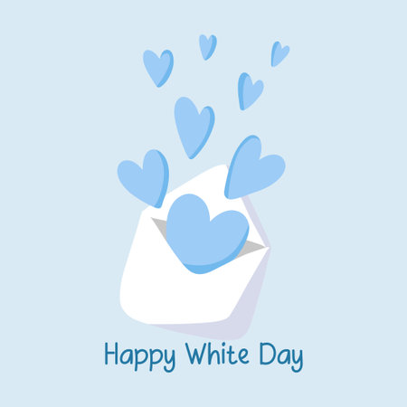 Happy white day vector. White day celebration vector. white day greeting card. valentine day.のイラスト素材