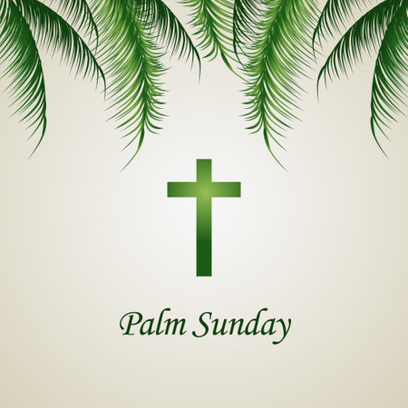 Palm Sunday. Happy Palm Sunday Vector. Palm Sunday background.のイラスト素材