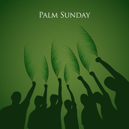 Palm Sunday. Happy Palm Sunday Vector. Palm Sunday background.のイラスト素材