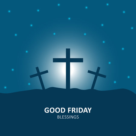 Good Friday background vector. Happy good friday. Good Friday With Cross Template.のイラスト素材
