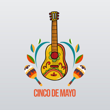 Cinco de mayo with lettering. May 5, federal holiday in Mexico. Cinco de mayo vector.のイラスト素材