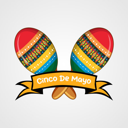 Cinco de mayo with lettering. May 5, federal holiday in Mexico. Cinco de mayo vector.のイラスト素材
