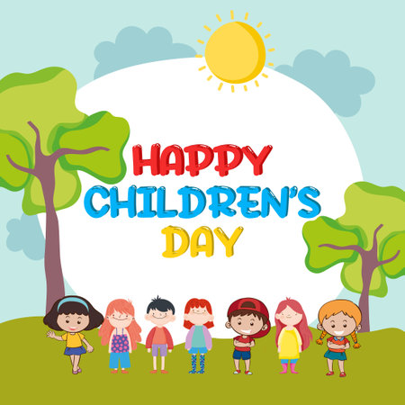 Children's Day vector. Universal children's day. Happy children's day.のイラスト素材