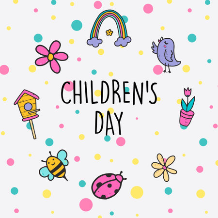 Children's Day vector. Universal children's day. Happy children's day.のイラスト素材