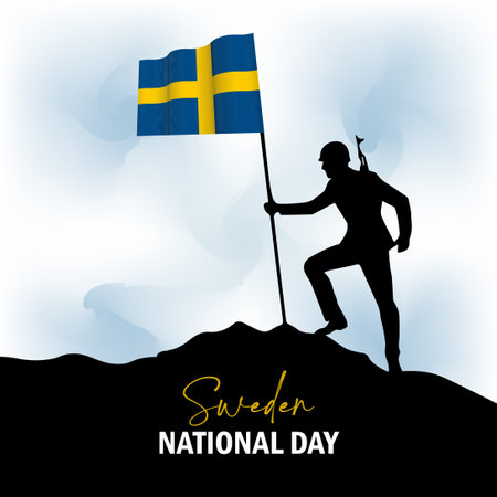 June 6, National Day Sweden. Sweden Independence Day. Sweden National Day vector.のイラスト素材