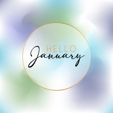Hello January. Hello January vector. Welcome January.のイラスト素材