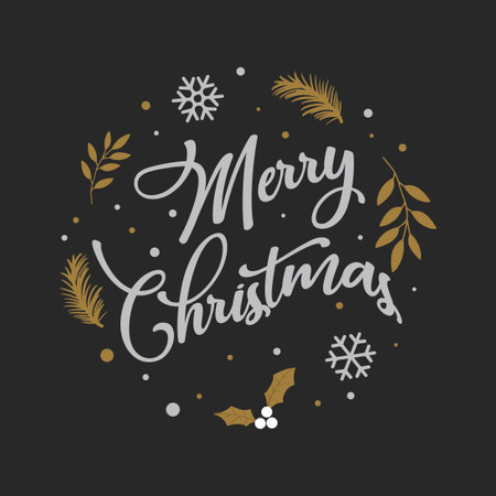 Merry Christmas vector. Christmas greeting card design.のイラスト素材