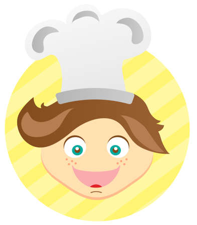 Picture of little smilling boy on yellow backgroundのイラスト素材