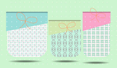 Birthday card with huge gifts on blue backgroundのイラスト素材