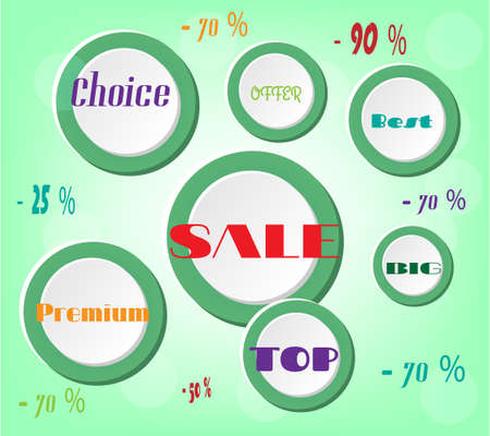 Advertising label with text bright green backgroundのイラスト素材