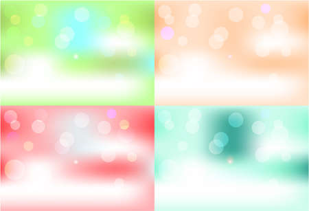 Four, interesting, unusual colorful cards with lightsのイラスト素材