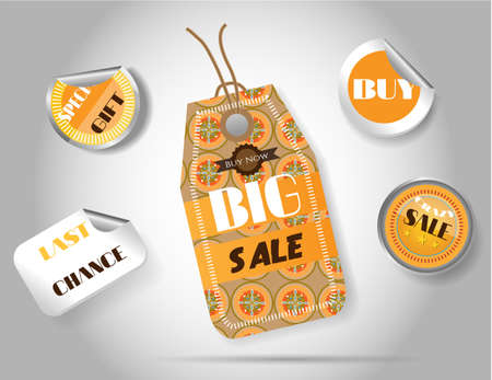 Group of luxury, isolated sticker and labels on grey backgroundのイラスト素材