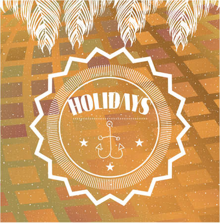 Summer background with sandy beach, white leavesのイラスト素材