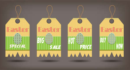 Group of four, modern tags on white backgroundのイラスト素材