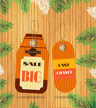 Group of two hanging tags with patternsのイラスト素材