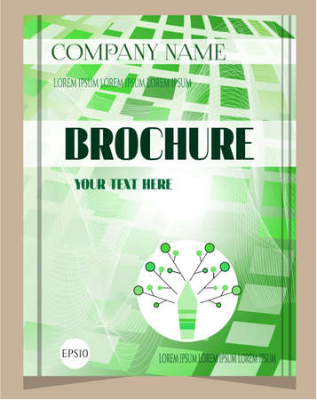 Green, modern brochure with simple pattern, textのイラスト素材