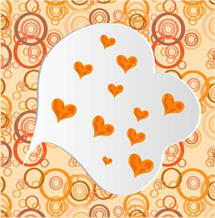 Valentines card with many, small, orange heartsのイラスト素材