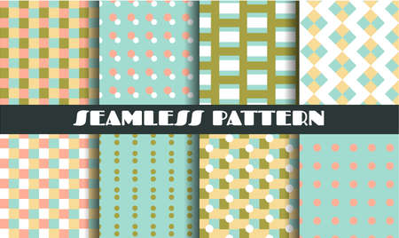 Set of six beautiful and romantic, retro pattersのイラスト素材