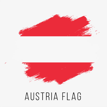 Flag of Austria. Vector illustration. Grunge brush stroke.のイラスト素材