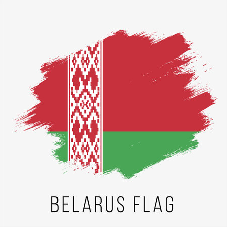 Flag of Belarus. Brush stroke background with flag of Belarus. Vector illustration.のイラスト素材