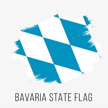 Bavaria flag with grunge brush stroke. Vector illustration.のイラスト素材