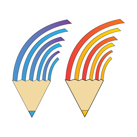 Pencils icon in flat style isolated on white background. Drawing symbol stock vector illustration.のイラスト素材