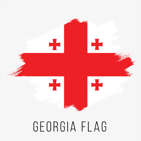Flag of Georgia. Brush stroke painted flag of Georgia. Vector illustration.のイラスト素材
